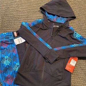 NWT girls XL Zella Girl active jacket with leggings